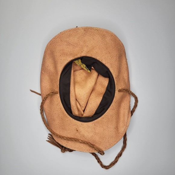 SHADY BRADY Authentic Straw Cowgirl/boy Hat with Chin/Stampede Strings (Size S) - Picture 6 of 7